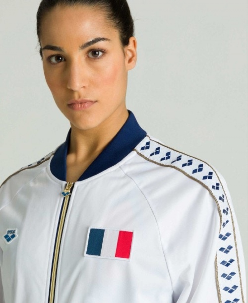 White Arena Relax Iv Nations Team Women's Jackets | 47709823