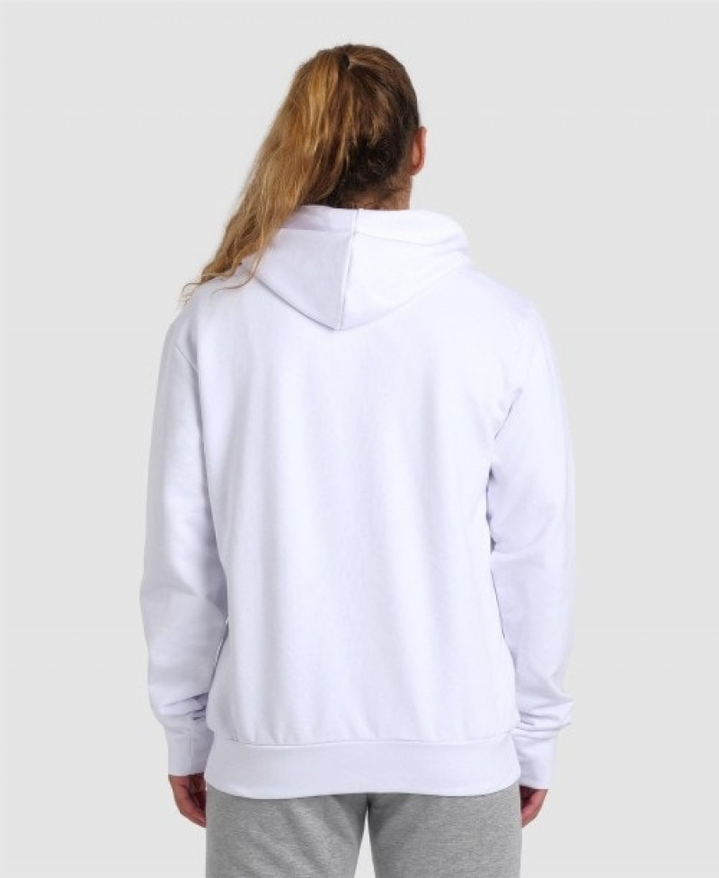 White Arena Team Hooded Panel Men's Jackets | 81383960