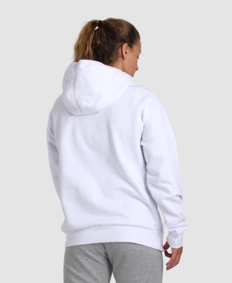 White Arena Team Hooded Panel Men's Sweatshirts | 25668171