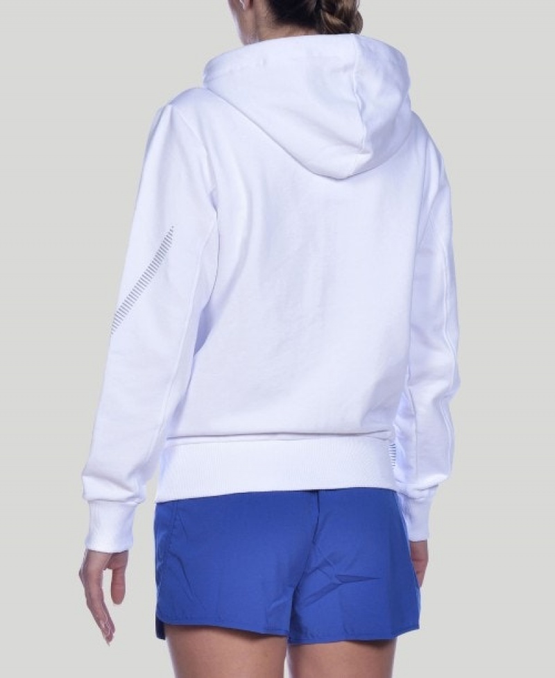 White Arena Team Line Hooded Men's Jackets | 95059229