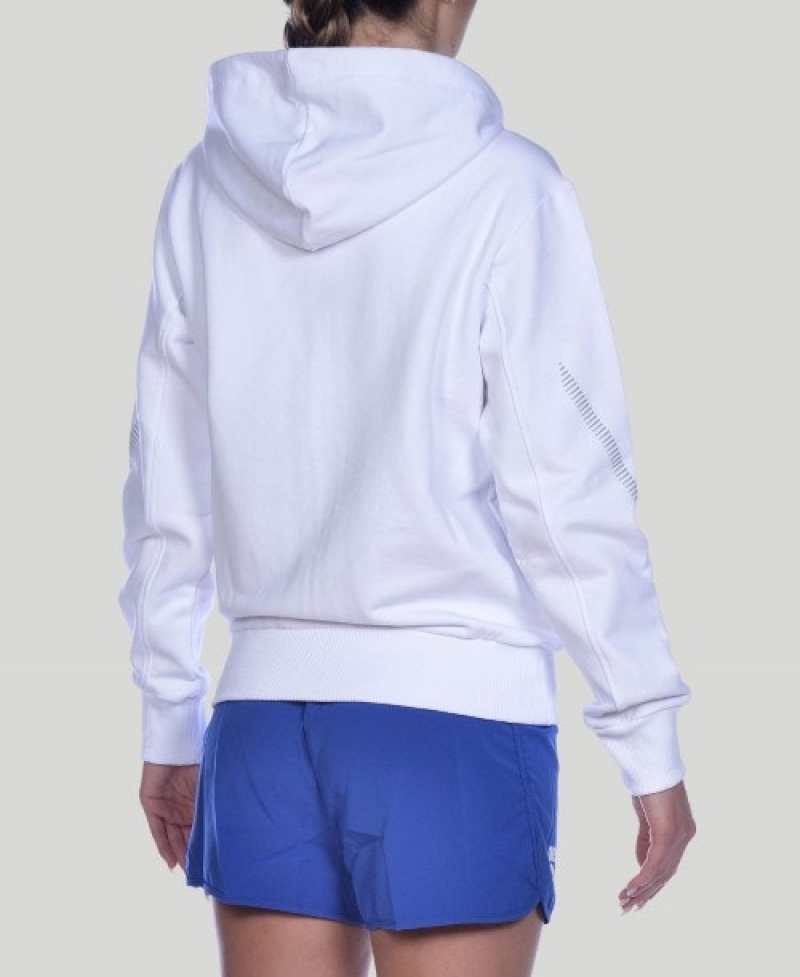 White Arena Team Line Hooded Men's Jackets | 95059229