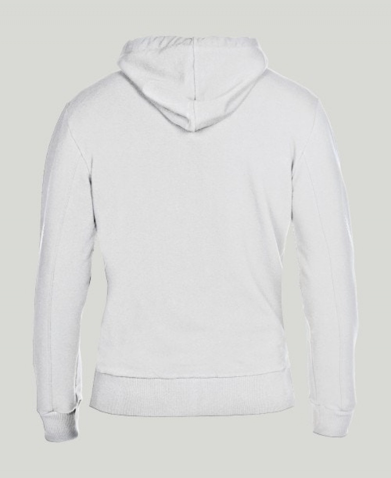 White Arena Team Line Hooded Men's Jackets | 95059229