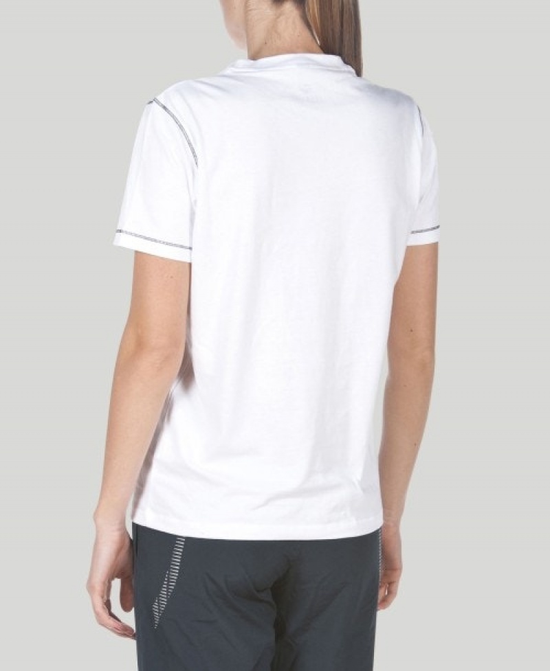 White Arena Team Line Short Sleeve Men's T Shirts | 33818613