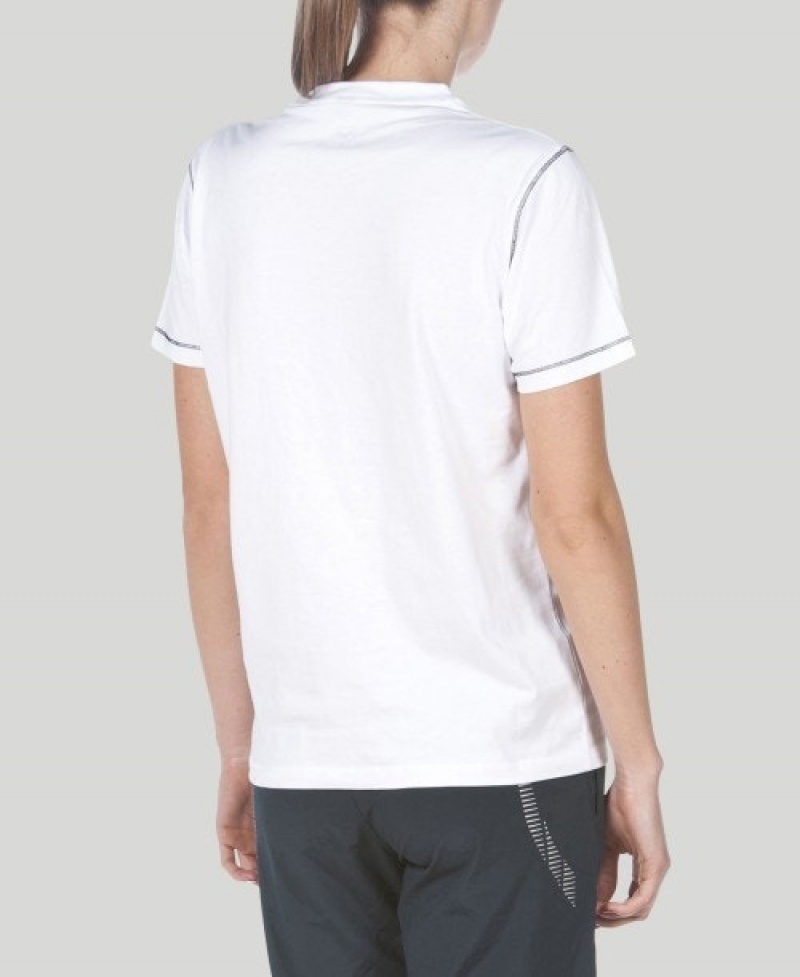 White Arena Team Line Short Sleeve Men's T Shirts | 33818613