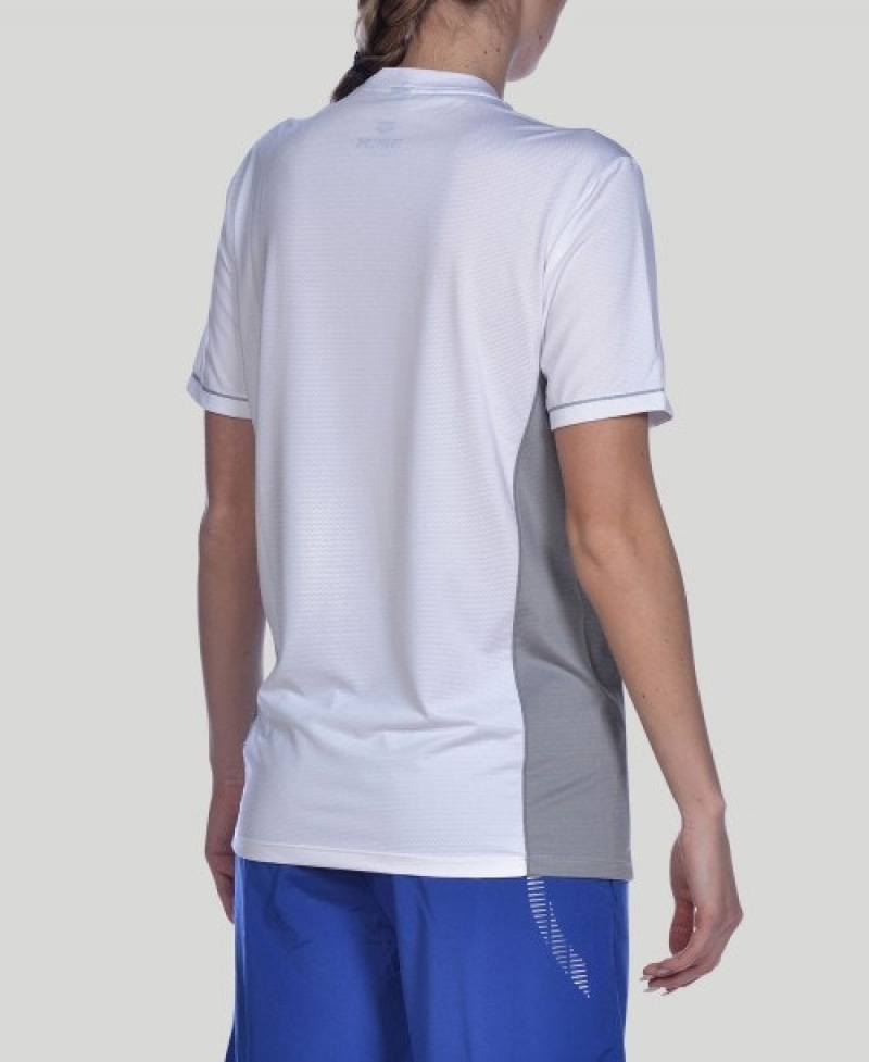 White Arena Team Line Tech Short Sleeve Men's T Shirts | 42196195