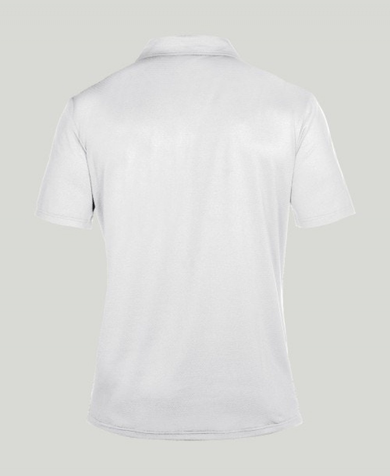 White Arena Team Line Tech Short Sleeve Women's Polo Shirts | 5242368