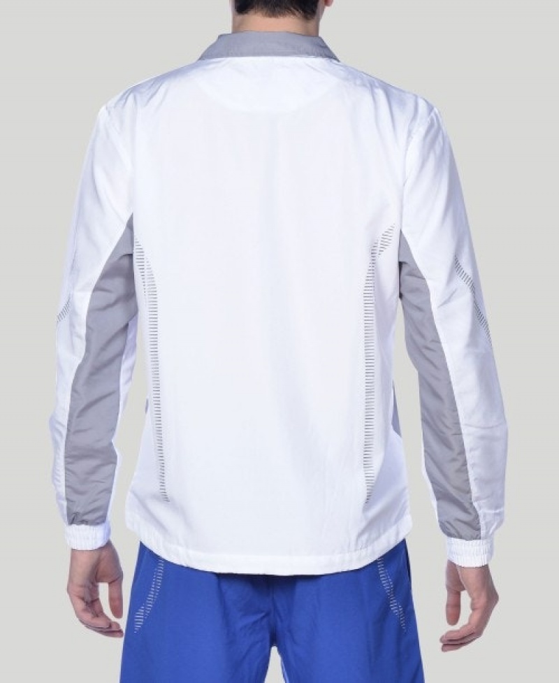 White Arena Team Line Warm-up Men's Jackets | 31844773