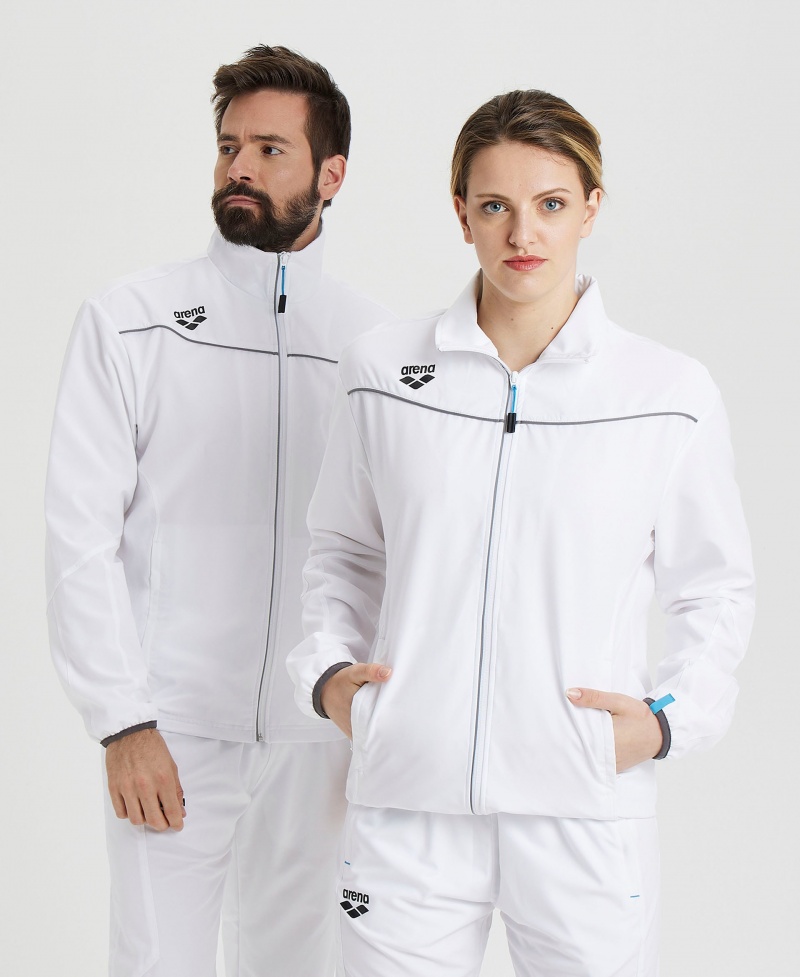 White Arena Team Sports Panel Women\'s Jackets | 90588586