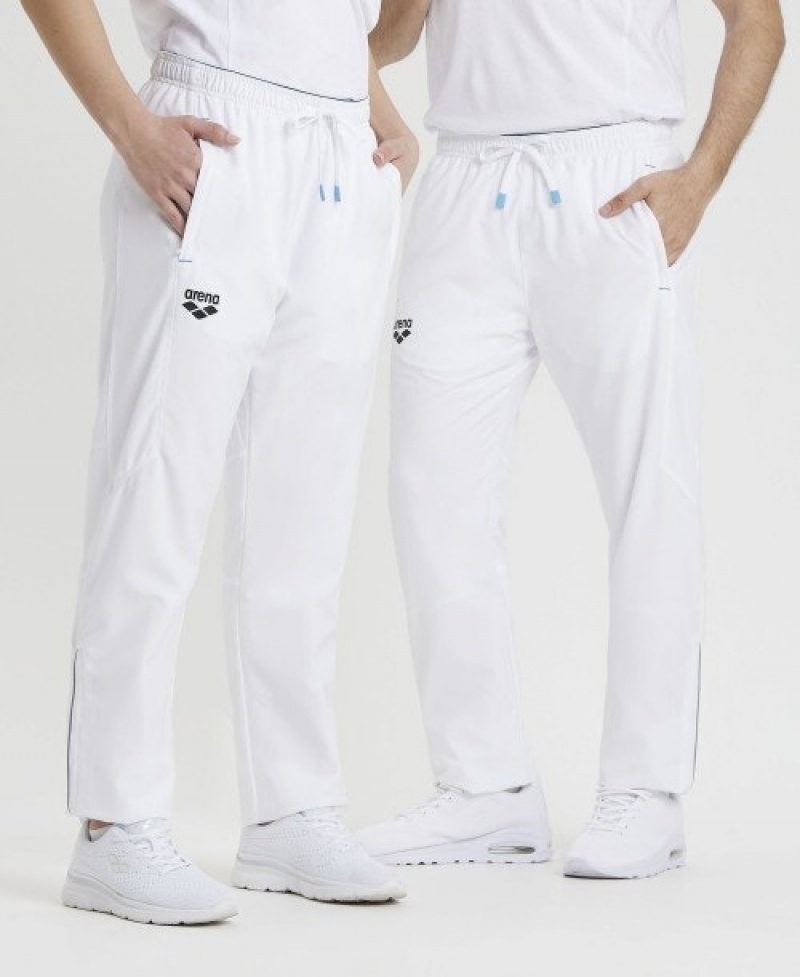 White Arena Team Sports Panel Women's Pants | 8172802