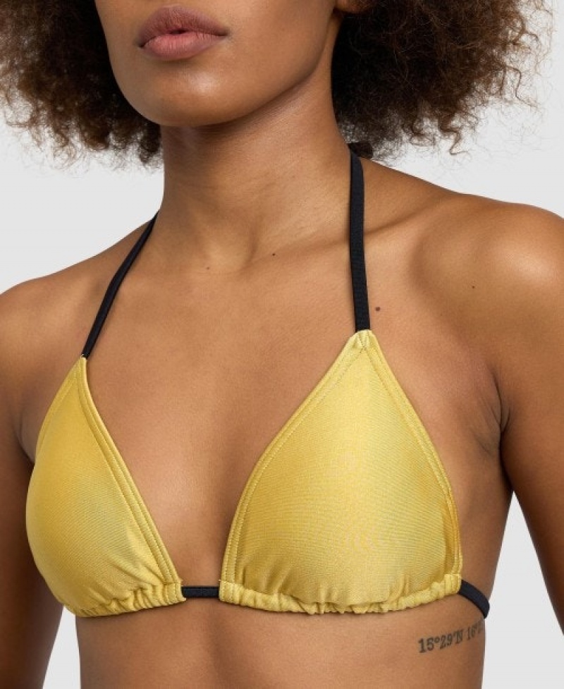 Yellow Arena 50th Anniversary Triangle Women's Bikini Tops | 68339423