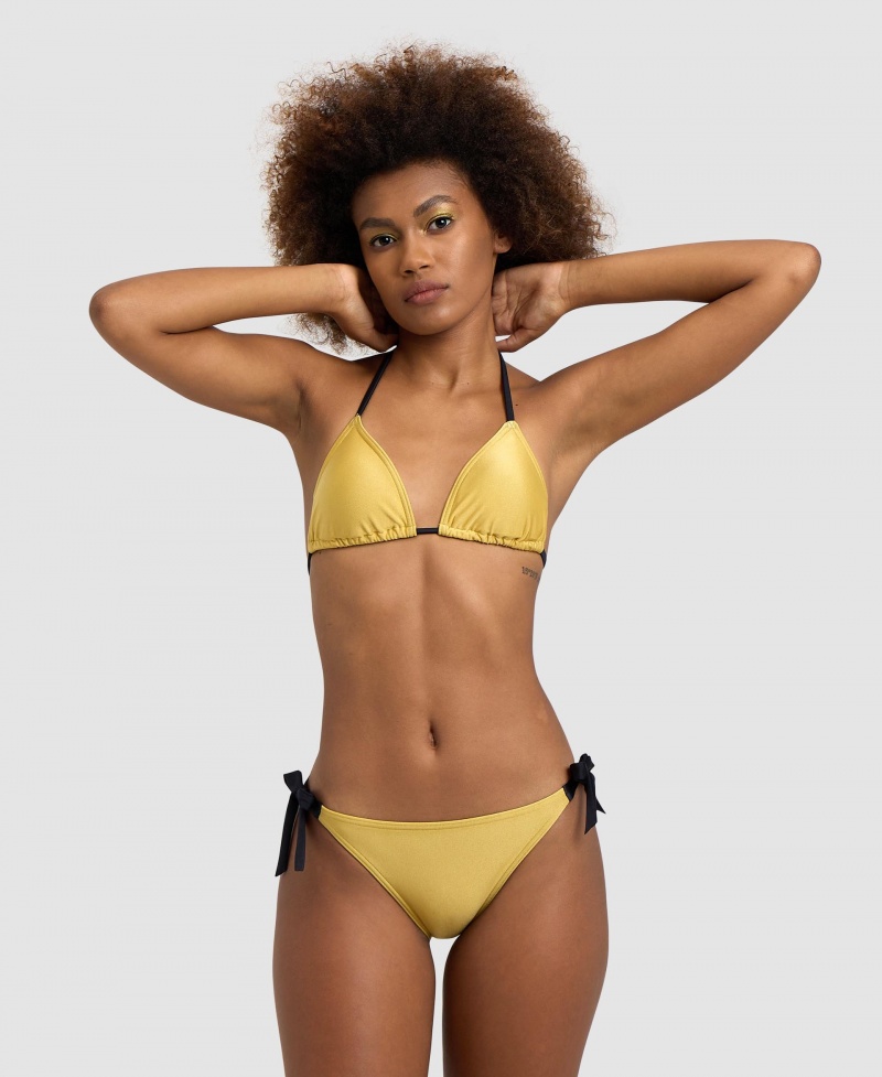 Yellow Arena 50th Anniversary Triangle Women\'s Bikini Tops | 68339423