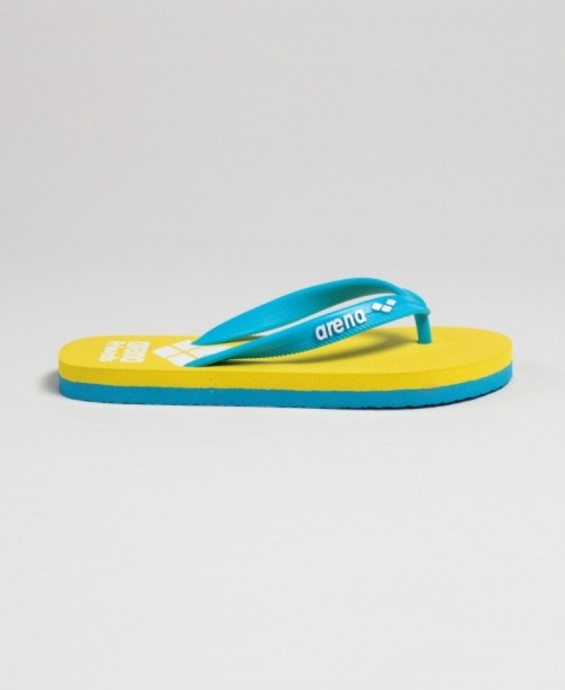 Yellow Arena Flip Flops Junior Men's Flip Flops | 50672365