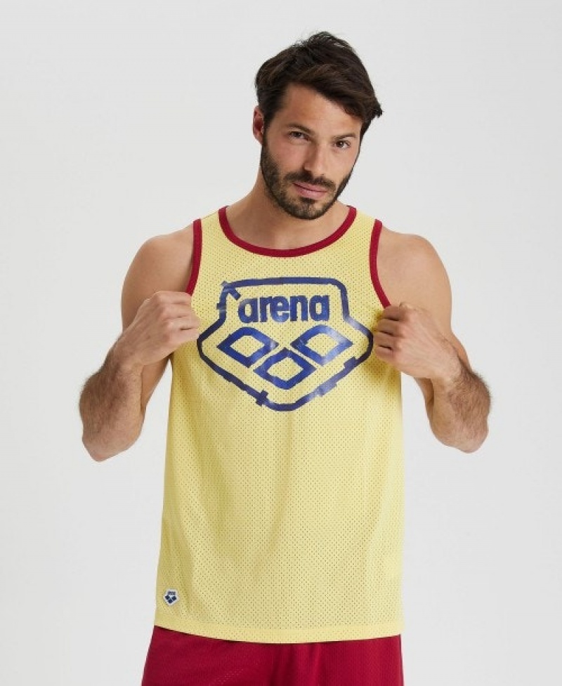 Yellow Arena Icons Mesh Men's Tank Top | 47519980