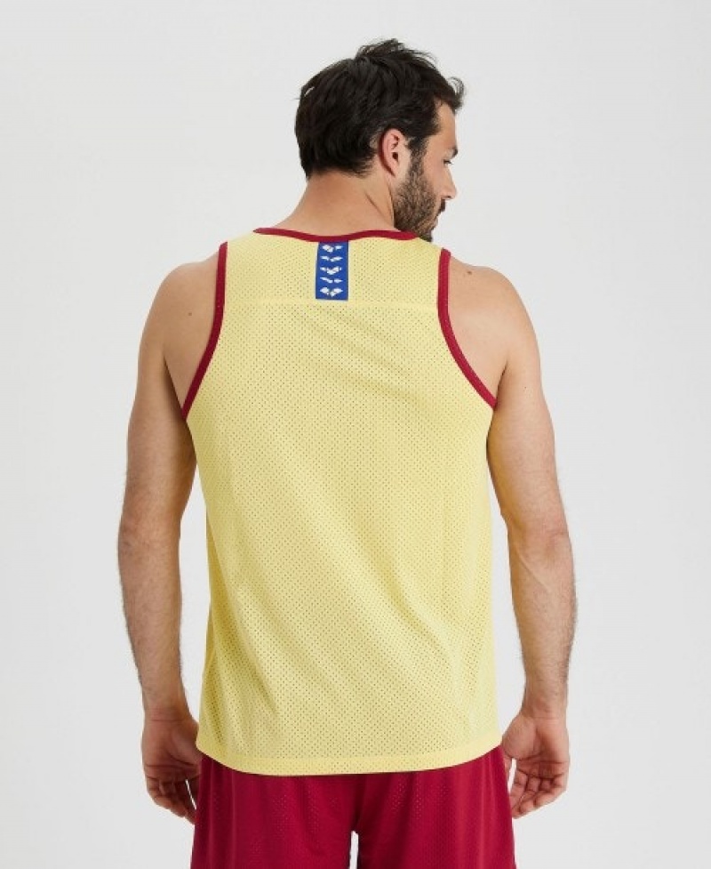 Yellow Arena Icons Mesh Men's Tank Top | 47519980